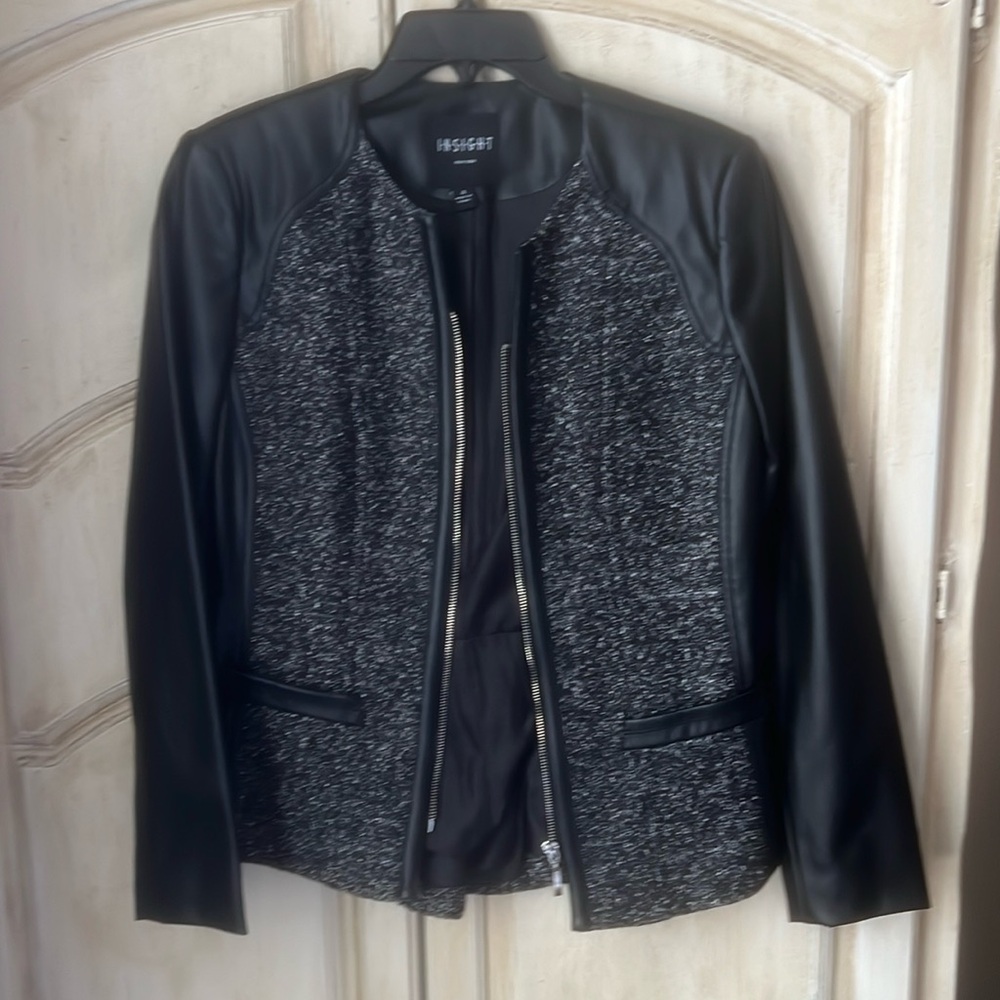 Faux Leather/Tweed Skirt Set